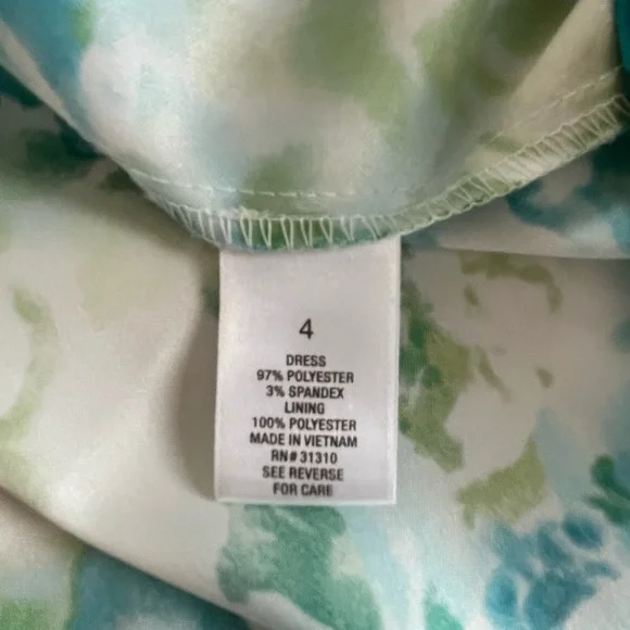 AGB Floral Midi Dress Blue & Green Women’s Size 4 - Picture 4 of 15